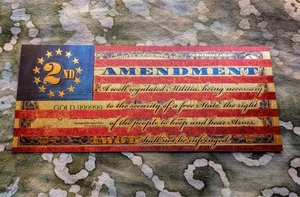 USA Flag 2nd Amendment 24k Gold Foil  Plated Collectible Novelty Banknote Mint - Picture 1 of 2