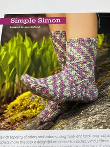 Simple Simon Janet Rehfeldt Crochet Socks Pattern Book Pages - Picture 1 of 3