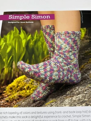 Simple Simon Janet Rehfeldt Crochet Socks Pattern Book Pages - Image 1 of 3
