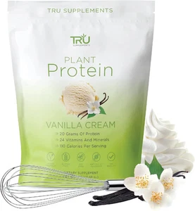 Pflanzliches Proteinpulver, BCAA, EAA, 20G Vegan Protein, (VANILLECREME) - Bild 1 von 1