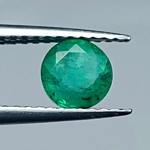 0.75 CT - Natural Emerald Round Cut Good Luster Green Gem Zambian - 9611 - Picture 1 of 3