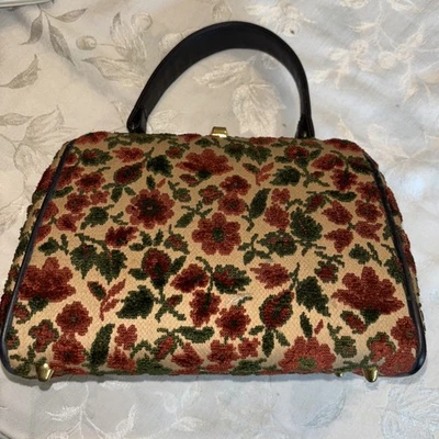 Bolso Cartera Bolso de Mano Kadin EE. UU. Vintage Años 50 Floral Alfombra Tapiz ¡ABSOLUTAMENTE ADORADOR! Foto 1 de 4