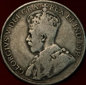 1920 Canada 50 Cents Silver Foreign Coin - Picture 1 of 2