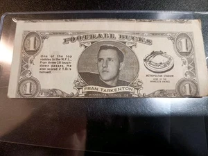 1962 Topps Bucks #33 Fran Tarkenton Minnesota Vikings Rookie Karte - Bild 1 von 4