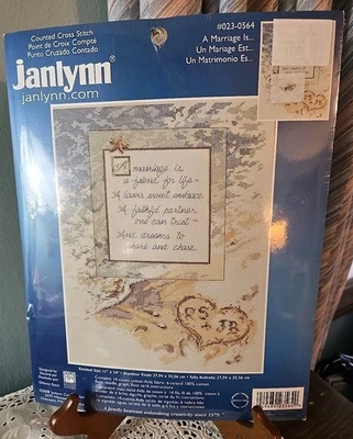 Janlynn брак это... Набор для вышивки счетным крестом No023-0564 запечатанный 2008 - Изображение 1 из 4