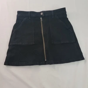 Gonna donna Madewell tg 27 lavata nera frost utility denim tasca intera zip - Foto 1 di 6