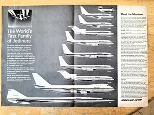 Boeing Vintage Ad World's First Family of Jets SST 747 707 720 727 737 2 Page - Picture 1 of 1