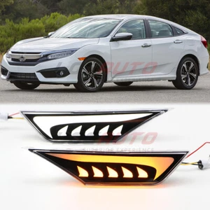 For Honda Civic Type R 17-21 LED Side Marker Light Lamp w/ Dynamic Turn Signal - Imagen 1 de 12