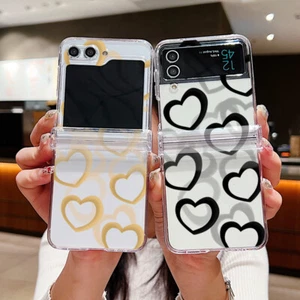 Shockproof Pattern Phone Case For Samsung Z Flip6 Flip5 Flip4 3 Heart Love Cover - Picture 1 of 18