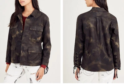 Nueva chaqueta militar recubierta True Religion para mujer WDQBU592E $269 talla: S M L Foto 1 de 4