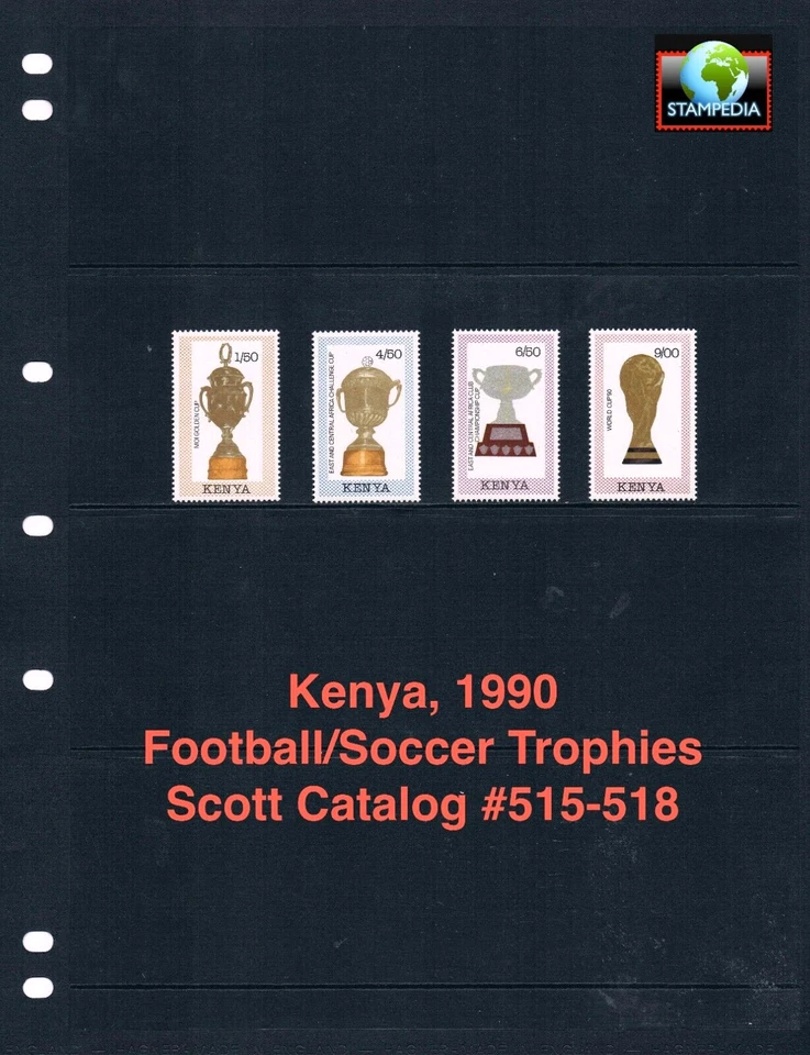 $12.50 Scott Value - 1990 KENIA Trofeos Fútbol Fútbol Deportes CV MNH NH UMM Foto 1 de 4