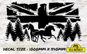UK FLAG Caravan/Camper van No.7 hood vinyl decal black gloss 1000mm x 540mm - Picture 1 of 2