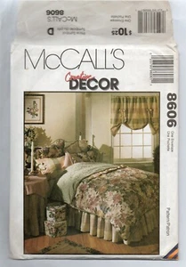 McCalls UNCUT SEWING PATTERN 8606 Bedroom Decor Comforter Pillow Valance Curtain - Picture 1 of 2