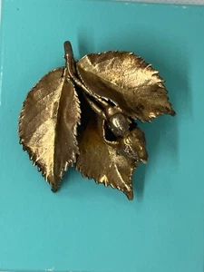 Vintage Dänemark Tilia Blatt Brosche Pin plattiert Sterling - Bild 1 von 5
