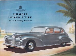 HUMBER SUPER SNIPE SALOON & TOURING LIMOUSINE BROCHURE, REF.104/7/50/35/EI.