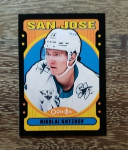 2021-22 OPC O-Pee-Chee NIKOLAI KNYZHOV /100 Retro Black Border #334 Sharks