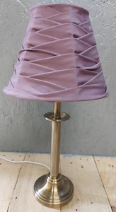 Vintage Tischlampe Messing Optik Kerzenständer Stil Tischlampe mit Schirm & Leuchtmittel - Bild 1 von 15