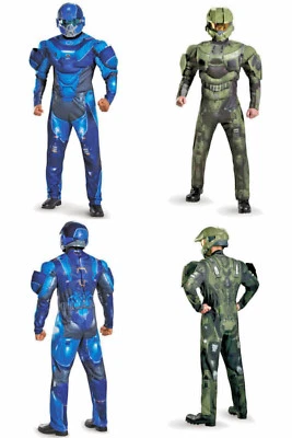 Adult Halo Blue Spartan or SPARTAN LOCKE Muscle Costume xl mens 42-46 - Photo 1/4