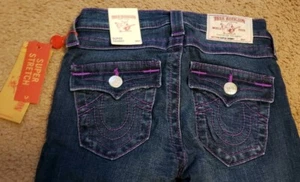 NWT True Religion Damen Distressed Neon Purple Stitch Skinny Jeans, Größe 24 - Bild 1 von 5