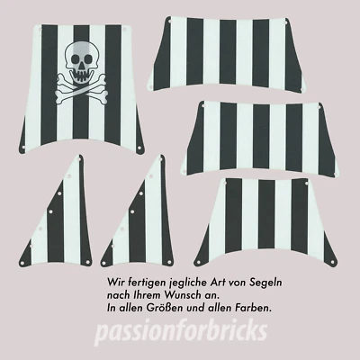 Substitutional Sails Set for Ship 6286, Black and White, two sided  - Image 1 of 4