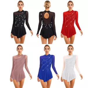 Womens Leotard Ballet Skirt Sheer Dress Patchwork Dancewear Lyrical Costume - Picture 1 of 51