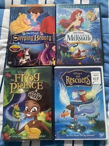 Disney DVD Lot The Rescuers Sleeping Beauty Frog Prince Little Mermaid NEW - Picture 1 of 6