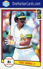 1982 Donruss Oakland Athletics Baseball Card #365 Tony Armas