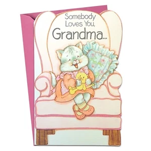 Linda Tarjeta del Día de la Madre PARA ABUELA, Gatito Gato por American Greetings + Sobre - Imagen 1 de 4