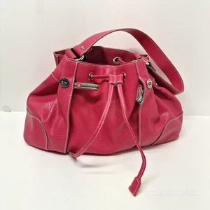 Tommy Hilfiger Women's Pink Faux Leather Multi Pocket Bag, Drawstring Closure - Picture 1 of 11