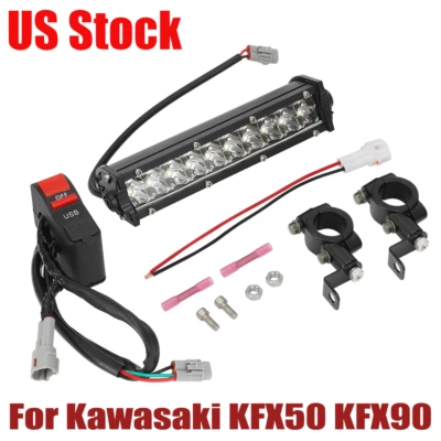 For Kawasaki KFX50 KFX90 2003-2021 Plug -N- Play LED Headlight Bar Lighting Kit - Imagem 1 de 4