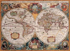 Eurographics Antique World Map 1000 Piece Jigsaw Puzzle - Picture 1 of 2