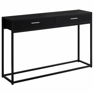 Accent Table Console Entryway Narrow Sofa Bedroom Metal Black - Picture 1 of 3