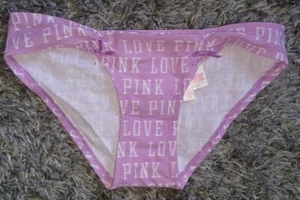NeW Vs Pink Vintage X Low Rise Ruched Front Bikini Panty Small Lilac Logo - Picture 1 of 2