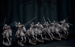 28mm Medieval 14th cent Mounted sergeants x12 figs SAGA Lion Rampant Hail Caesar - Picture 1 of 1
