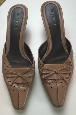 Liz Claiborne Flex Pointy Toe Kitten Heel Mules Bow 90s Y2K Vintage Size 7.5 M - Image 1 of 4