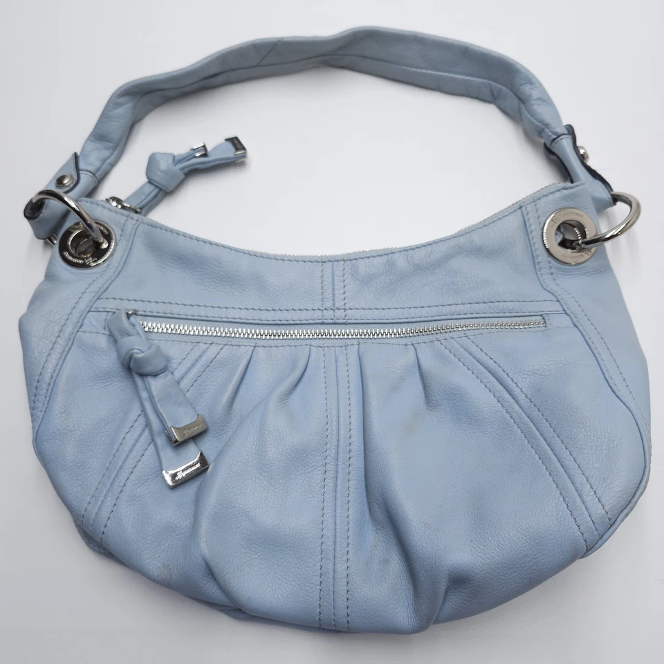 Bolso de hombro B. Makowsky de cuero azul Hobo Foto 1 de 4