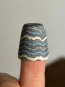 Vintage 1983 Spun Porcelain Hand Made Thimble Frederick Gridley Wood Box Rare - Bild 1 von 6