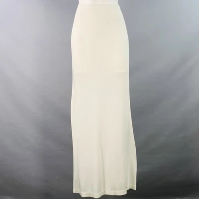 HELMUT LANG Größe M Beige Trikot Elastischer Bund Langes Maxikleid - Bild 1 von 4