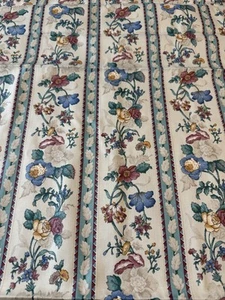House N Home 90s Floral Strip Cotton Fabric Preshrunk Drape Upholstery 1 1/ 3yd - Picture 1 of 6