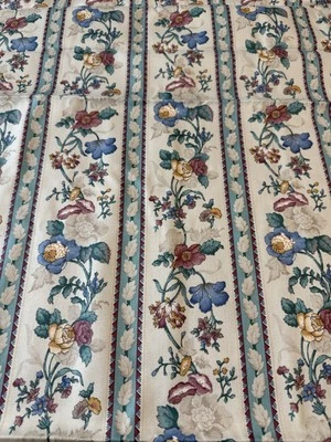 House N Home 90s Floral Strip Cotton Fabric Preshrunk Drape Upholstery 1 1/ 3yd - Image 1 of 4