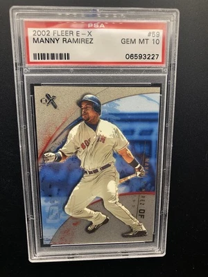 2002 FLEER SKYBOX EX E-X MANNY RAMIREZ RED SOX GRADED PSA 10 GEM MINT LOW POP 6 - Image 1 of 2