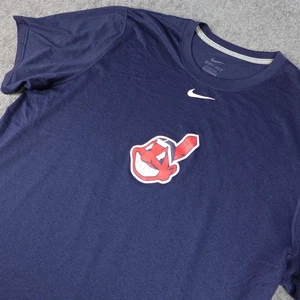 Cleveland Indians Shirt Mens XL Navy MLB Authentic Collection Nike Chief Wahoo - Picture 1 of 13