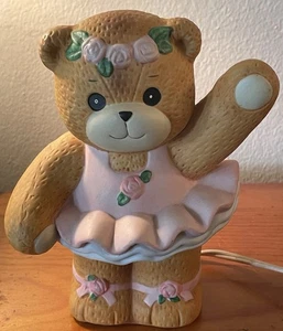 Rare Vintage 1990 Lucy Rigg Enesco Ballerina Teddy Bear Ceramic Night Light Lamp - Picture 1 of 11