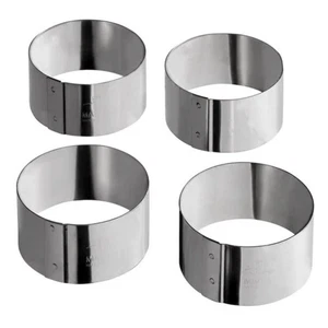 Matfer Bourgeat Pro Edelstahl Tarte Ring 4er Set D50mm H50mm Neu mit Etikett - Bild 1 von 4