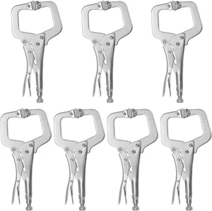 Abrazadera en C de bloqueo de 7 piezas de 11 pulgadas, abrazaderas en C de metal, abrazaderas de agarre de tornillo de alta resistencia, bloqueo - Imagen 1 de 12