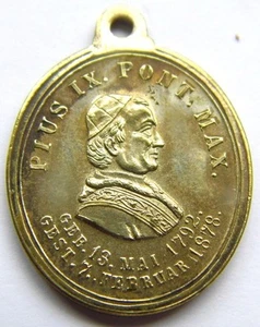 1878 Silver Memorial Papal Holy Medal Death of Pope Pius IX, Mother Good Counsel - Picture 1 of 2