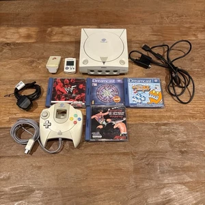 Sega Dreamcast Konsole - 4 Spiele - Controller - VMU - Rumble Pack - Bild 1 von 18