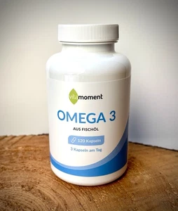 Vitamoment Omega 3 Fischöl 120 Kapseln hochdosiert EPA 1200mg DHA 600mg - Bild 1 von 2