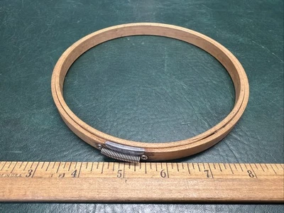 Vintage Gibbs 6" Embroidery Hoop Felt Grip Spring Tension Wood Made In USA - Image 1 of 4