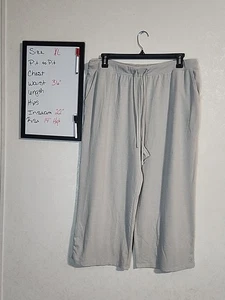 Cuddl Duds Jersey Knit Cropped Lounge Pants w Drawstring XL Gray w Pockets - Picture 1 of 5